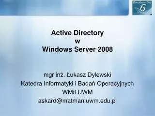 active directory w windows server 2008