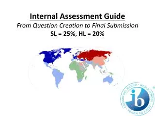 Internal Assessment Guide From Question Creation to Final Submission SL = 25% , HL = 20 %