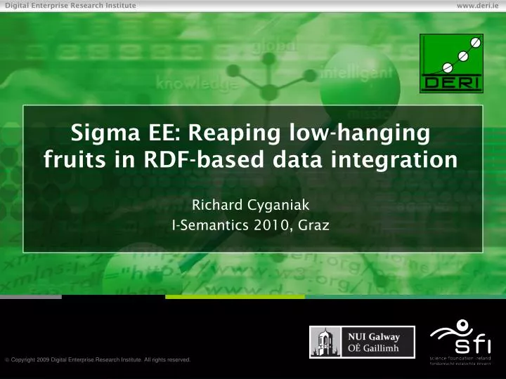 sigma ee reaping low hanging fruits in rdf based data integration