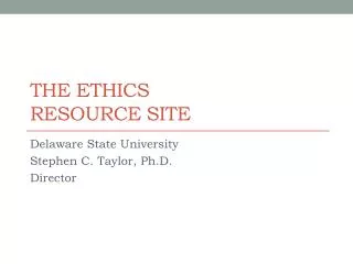 The Ethics Resource Site