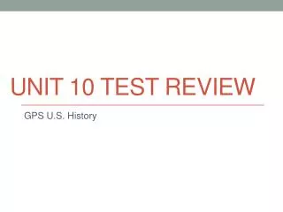 Unit 10 Test Review