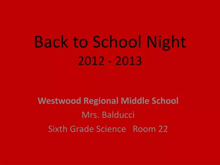 back to school night 2012 2013