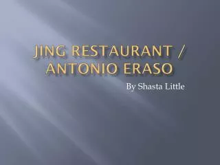 Jing Restaurant / Antonio Eraso