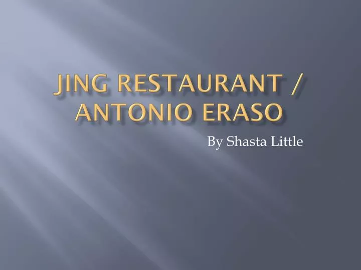 jing restaurant antonio eraso