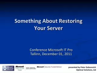 Something About Restoring Your Server
