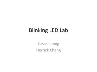 Blinking LED Lab