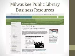 Milwaukee Public Library Business Resources