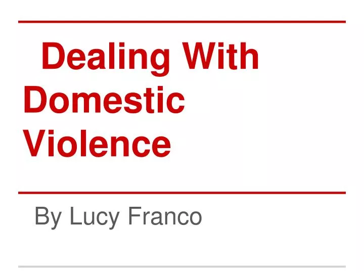 dealing with domestic violence