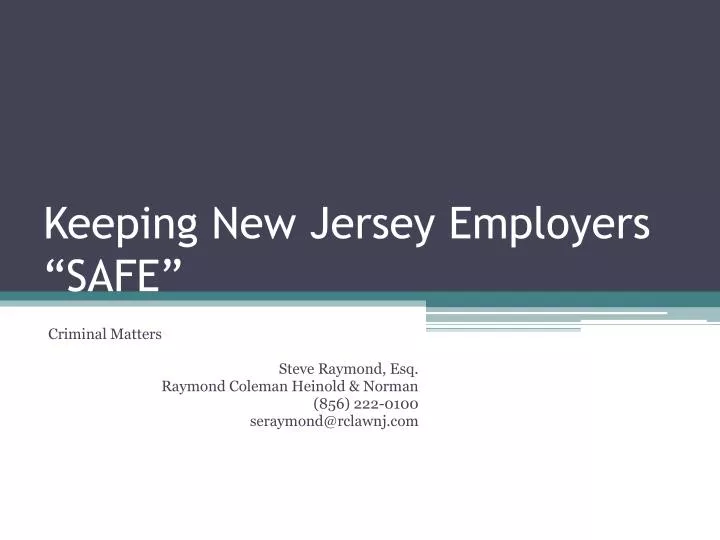 keeping new jersey employers safe