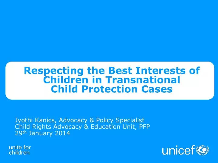 respecting the best interests of children in transnational child protection cases