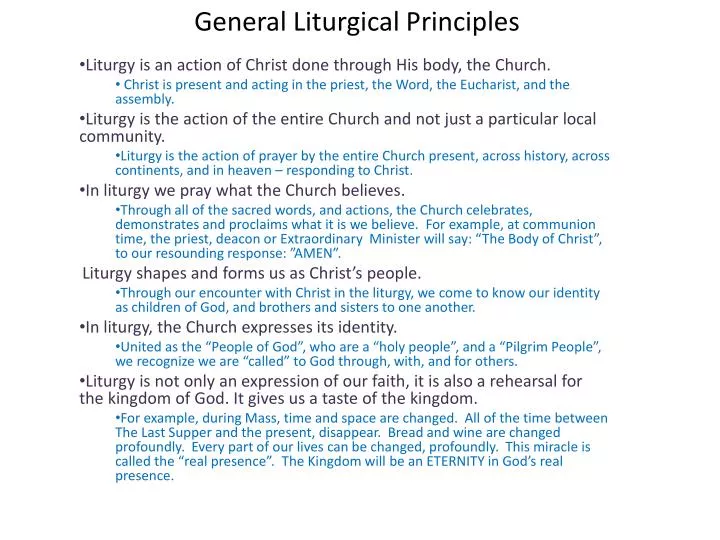 general liturgical principles