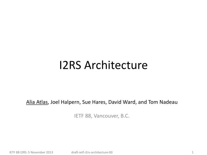 i2rs architecture
