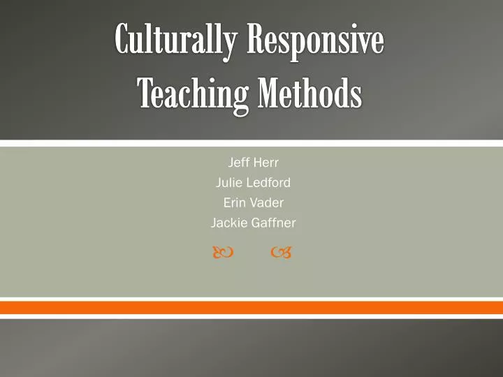 culturally responsive teaching methods