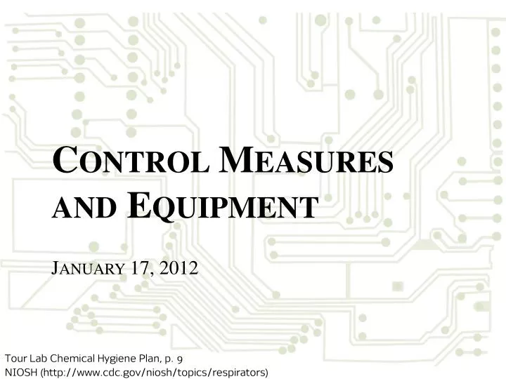control measures and equipment