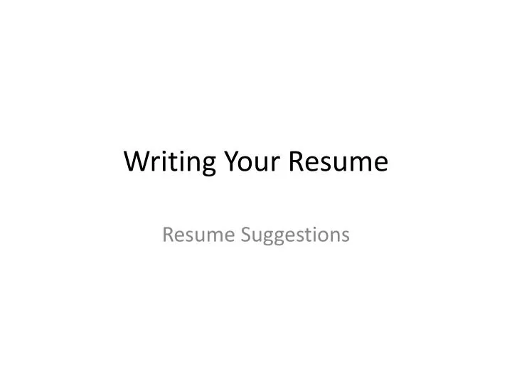writing your resume