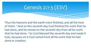 Genesis 2:1-3 (ESV)