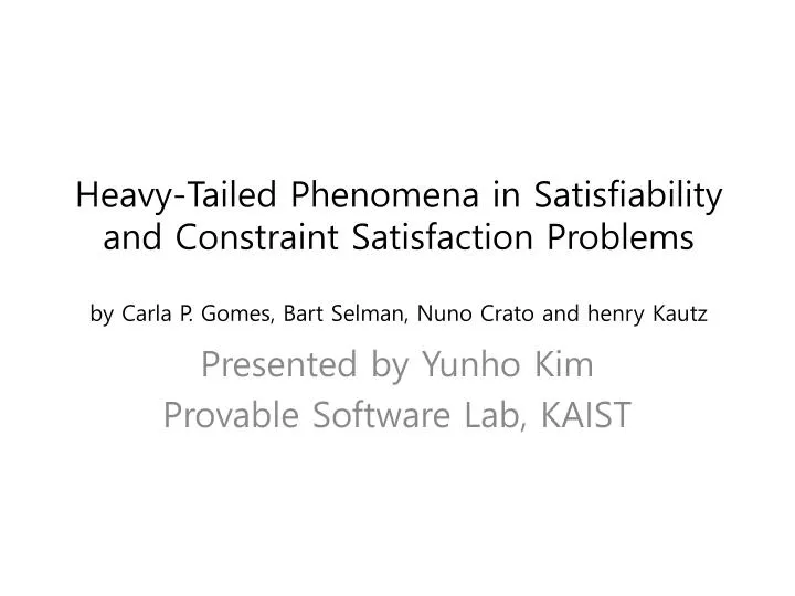 presented by yunho kim provable software lab kaist