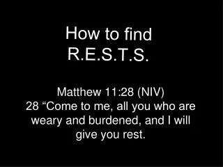 how to find r e s t s
