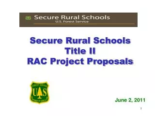 Secure Rural Schools Title II RAC Project Proposals