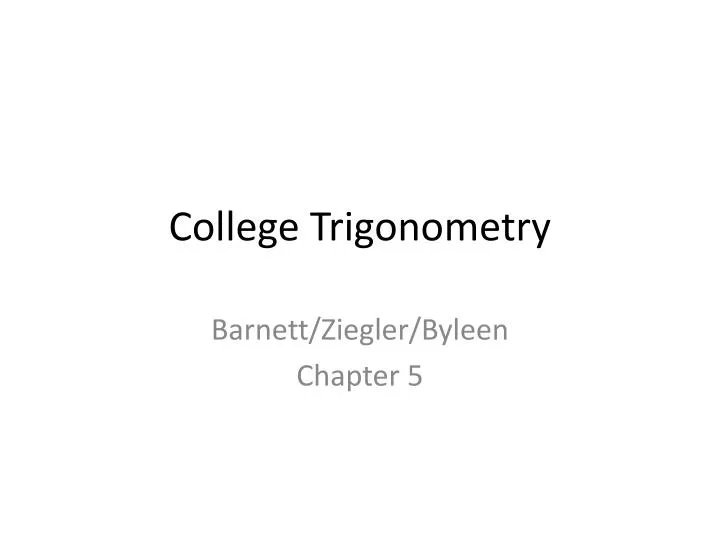 college trigonometry