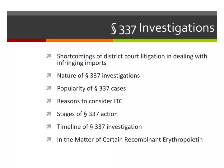 337 investigations