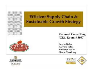 Efficient Supply Chain &amp; Sustainable Growth Strategy