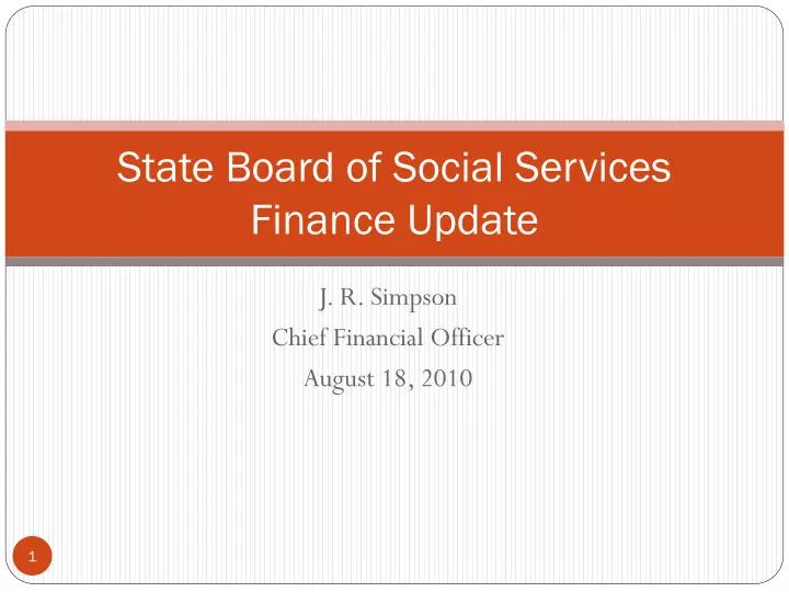 state board of social services finance update