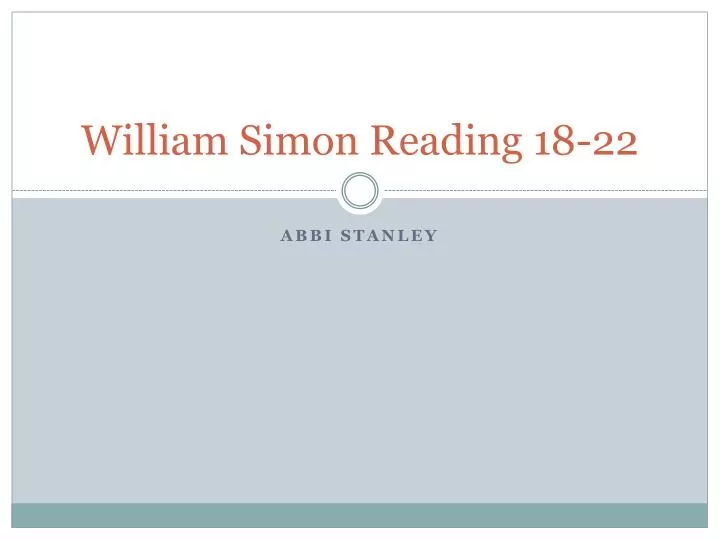 william simon reading 18 22