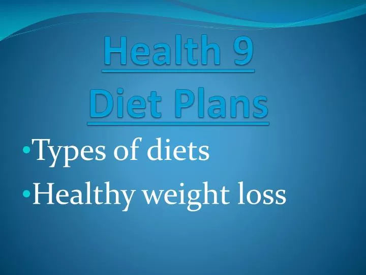 health 9 diet plans