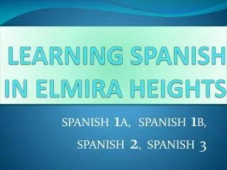 LEARNING SPANISH IN ELMIRA HEIGHTS