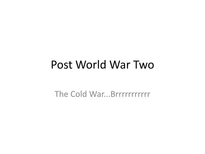 post world war two