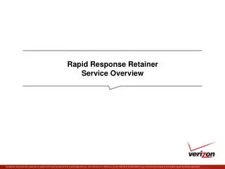 Rapid Response Retainer Service Overview