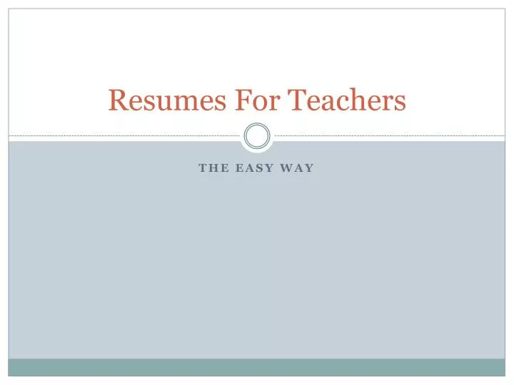 resumes for teachers