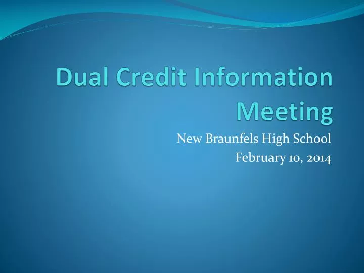 dual credit information meeting