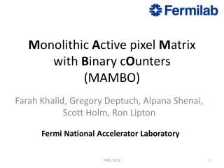 M onolithic A ctive pixel M atrix with B inary c O unters (MAMBO)