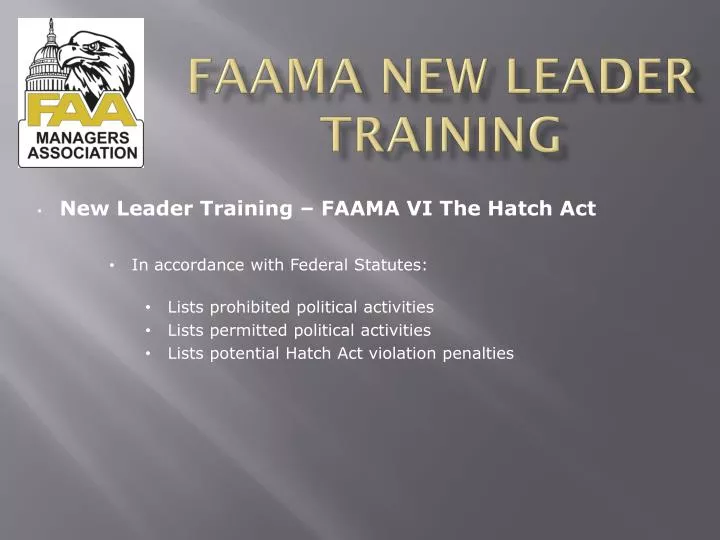 faama new leader training