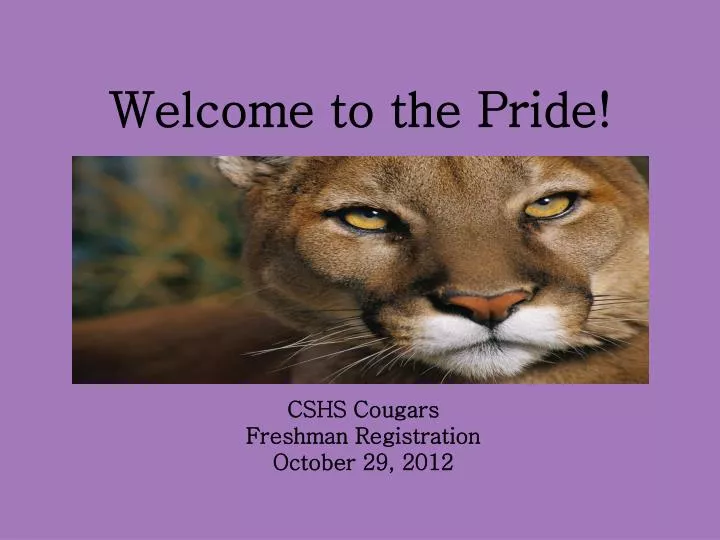 welcome to the pride