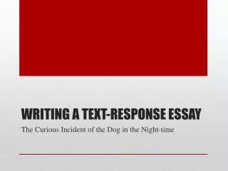 Writing a text-response essay