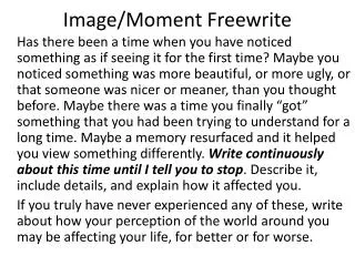 Image/Moment Freewrite