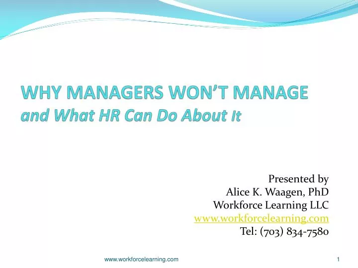 why managers won t manage and what hr can do about it