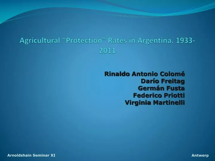 agricultural protection rates in argentina 1933 2011