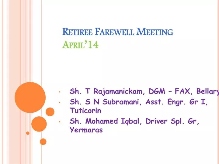 retiree farewell meeting april 14