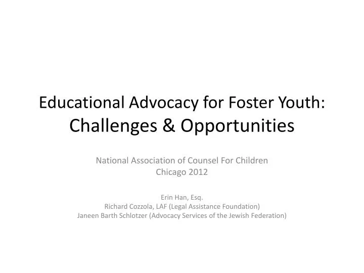 educational advocacy for foster youth challenges opportunities