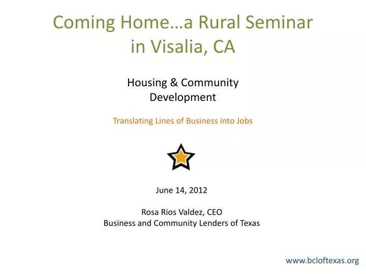 coming home a rural seminar in visalia ca
