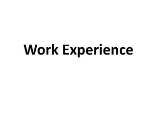 Work Experience