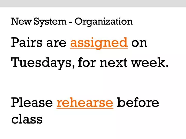 new system organization