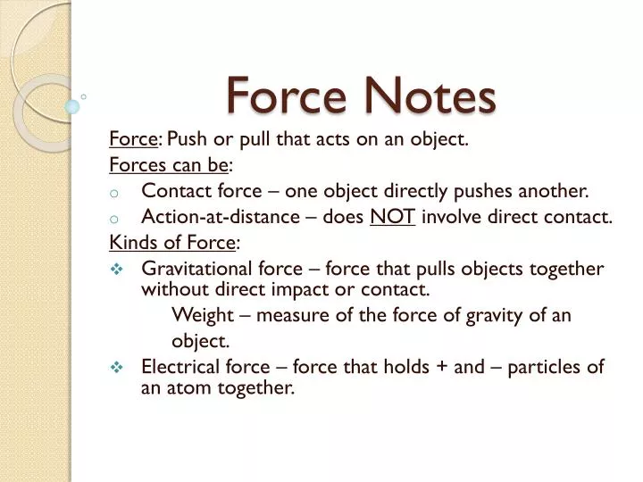 force notes