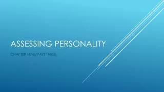 Assessing personality