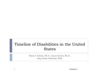 Timeline of Disabilities in the United States