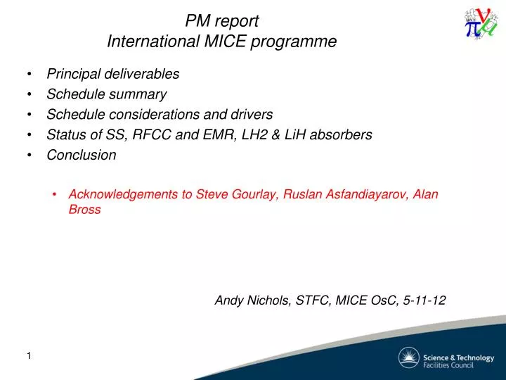 pm report international mice programme